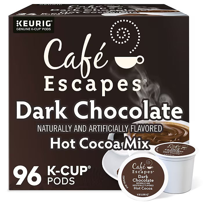 Cafe Escapes Dark Chocolate Kcups - 96ct