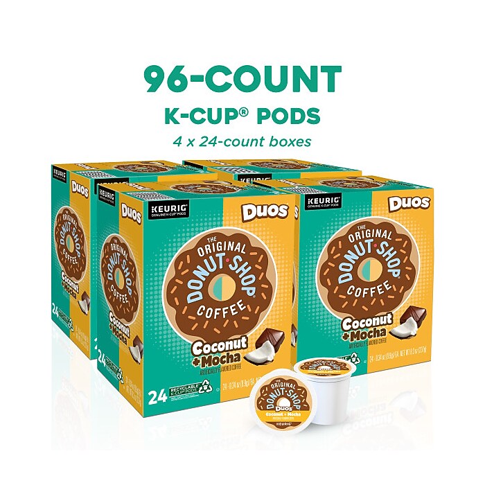 Donut Shop Duos Coconut / Mocha Coffee K-Cups – 96ct