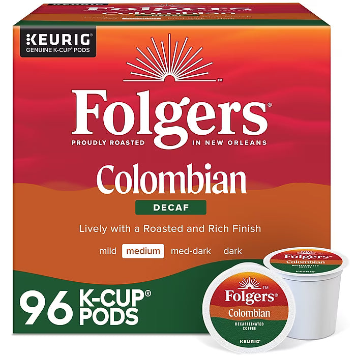 Folgers DECAF Colombian Kcups - 96ct