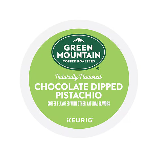 Green Mountain Coffee Roasters chocolate-dipped pistachio K-Cups in a 24-count package for Keurig brewers.
