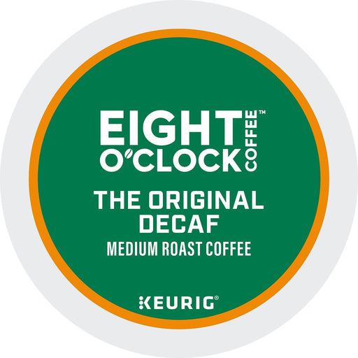Eight O'Clock The Original Decaf K-Cups, 96 count, featuring coffee pods with rich, decaffeinated coffee for convenient brewing.