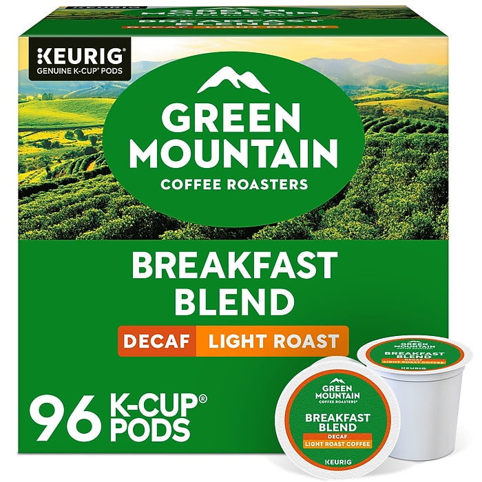 Green Mountain DEACF Breakfast Blend K-Cups – 96ct