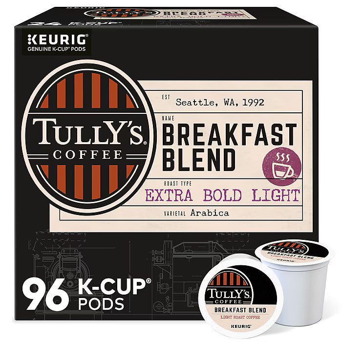 Tully's Breakfast Blend Coffee Kcups - 96ctc