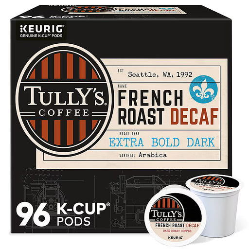 Tully's French Roast DECAF Coffee Kcups - 96ct - Chai Depot