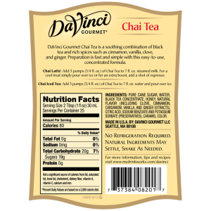 DaVinci Classic Chai Tea Concentrate